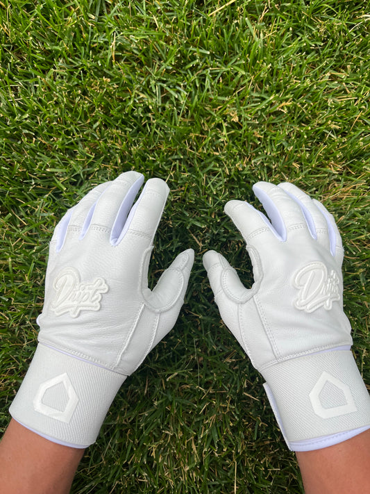 Triple White Batting Gloves Adult S