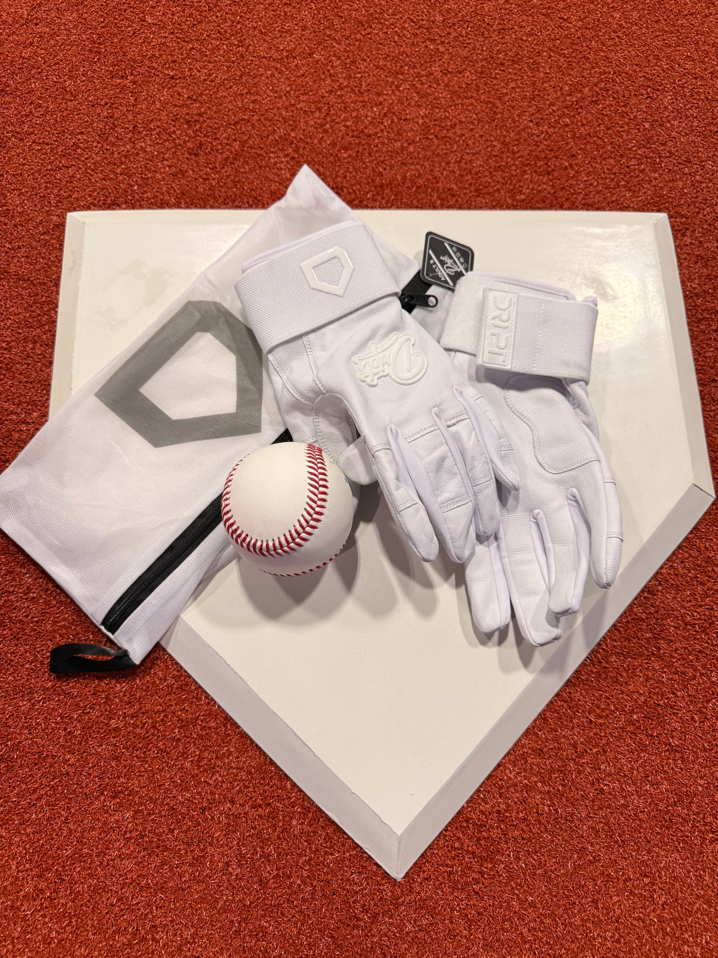 Triple White Batting Glove