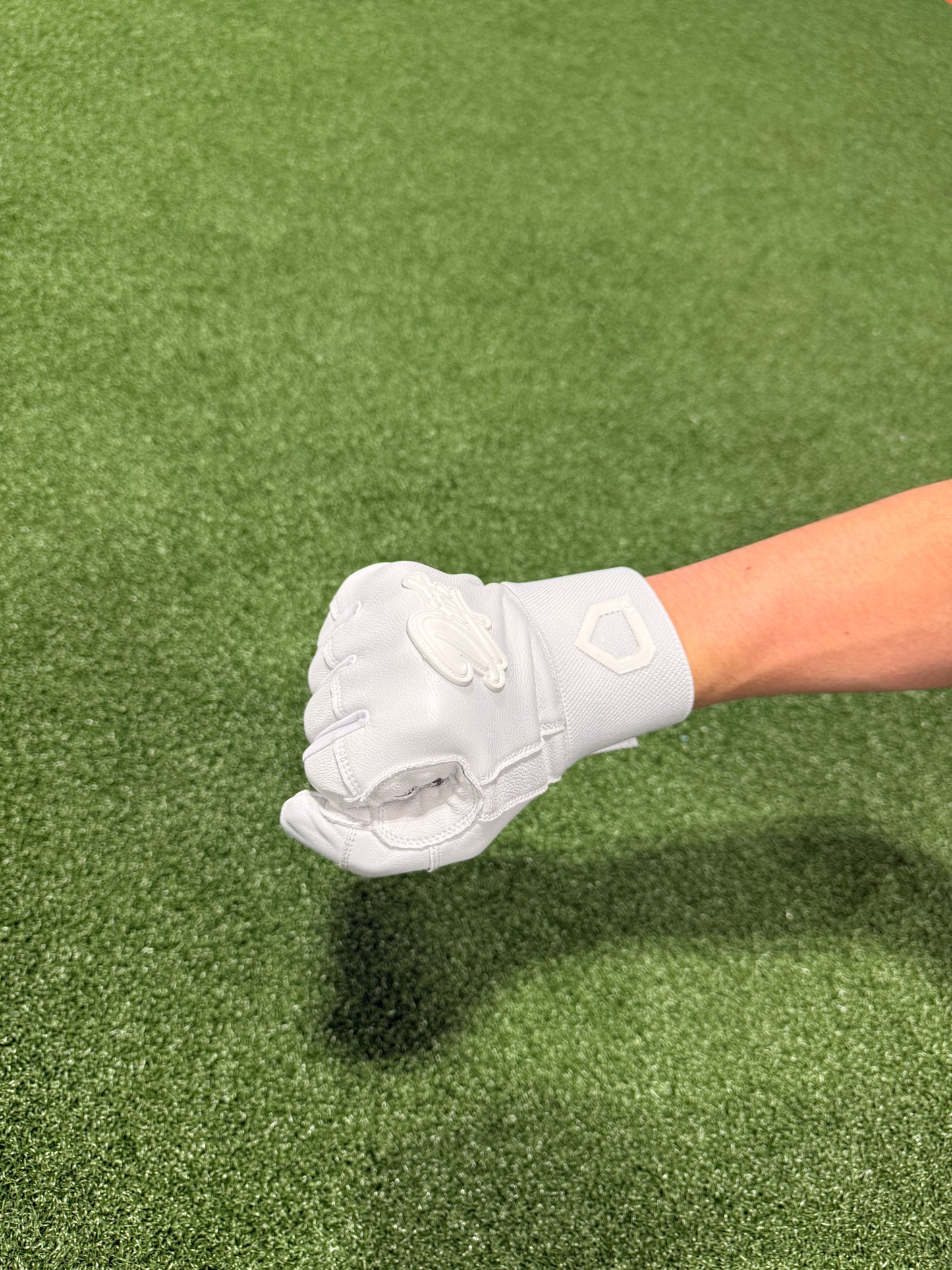 Triple White Batting Glove