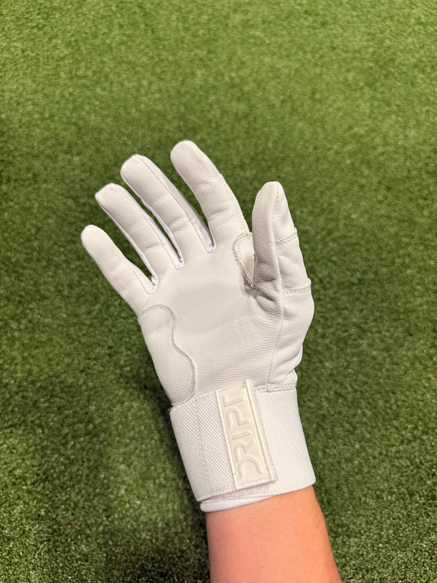 Triple White Batting Glove